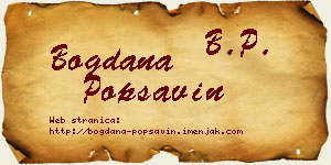 Bogdana Popsavin vizit kartica